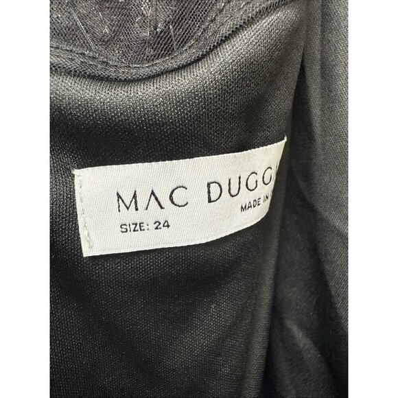 MAC DUGGAL Size 24 Black 20477 Flutter Sleeve Embellished Cocktail Midi Dress - Picture 9 of 10